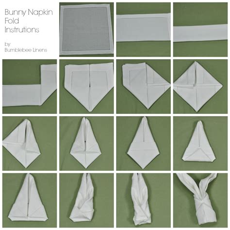 Bunny Napkin Fold Directions- Fold Like An Expert | Bumblebee Linens