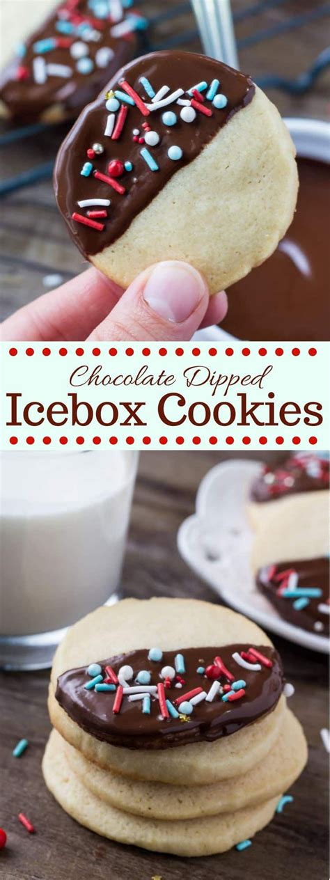 Chocolate Dipped Icebox Cookies | Christmas recipes easy, Best dessert recipes, Budget desserts