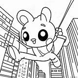 Spider Ham Swinging Through City Coloring Page 35213 28326 sketch template