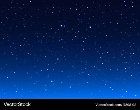 Bright stars in blue dark night sky Royalty Free Vector