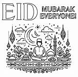 Eid Mubarak Everyone coloring Page  Download Print Or Color Online sketch template