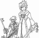 Sora And Riku From Kingdom Hearts Coloring Page  NetArt Heart sketch template