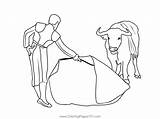 Bullfighting Sketch Coloring Page sketch template