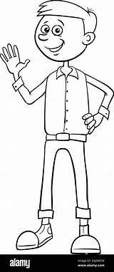Black And White Cartoon Illustration Of Elementary Or Teen Age Funny  sketch template