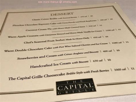 Menu at The Capital Grille pub & bar, Burlington, 10 Wayside Rd