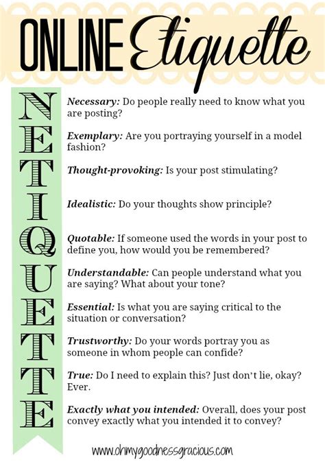 Examples of good netiquette - practicemyte