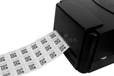 Isolated QR Code Sticker Label Printer Stock Image - Image of paper ...