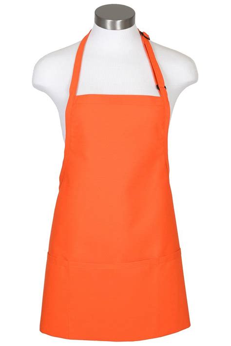 Orange Bib Adjustable Apron (3 Pockets) – ApronWarehouse