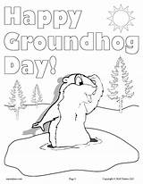 Printable Groundhog Coloring Sheet sketch template