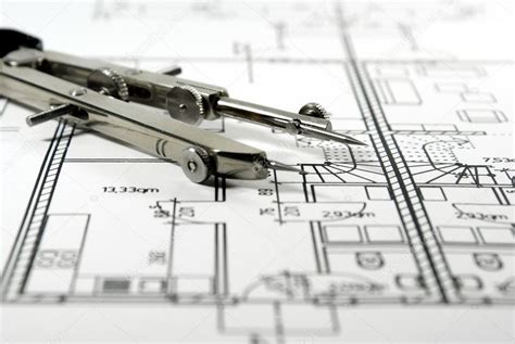 Architectural drawing and tool — Stock Photo © Rhombur #5779460