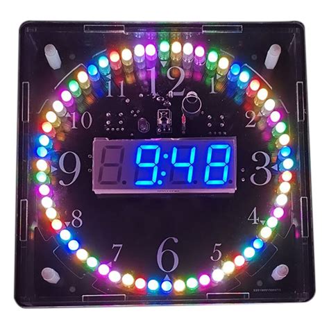 New Diy Electronic Kit Led Clock Sodering Project Kit Colorful Led Rgb ...