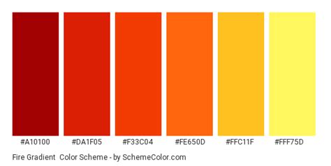 Fire Gradient Color Scheme » Orange » SchemeColor.com