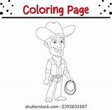 Cute Cowboy Coloring Page Kids Stock Vector Royalty Free 2392833187  sketch template