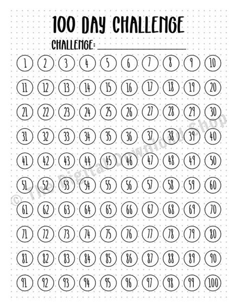 View 11 100 Day Challenge Chart - designpaybox