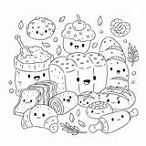 Coloring Sheets Easy Food Dining Doodles Breakfast Lunch Dinner sketch template