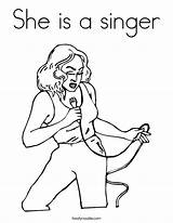 Singer Coloring Page For Kids  Home sketch template