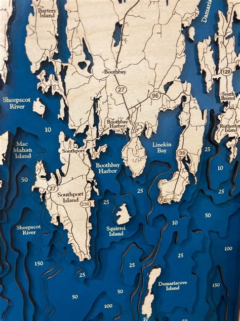 Five Islands Map Casco Bay Map Maine Map Main Coastline - Etsy