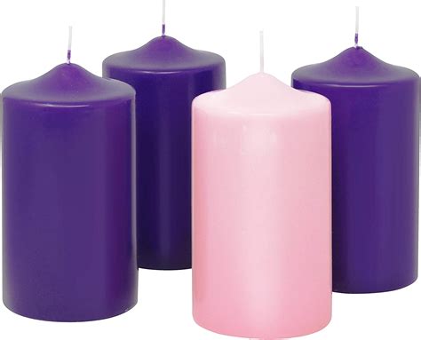Amazon.com: Pillar Advent Candle Set of 4 - Advent Pillar Candles - Made In the USA - Advent ...