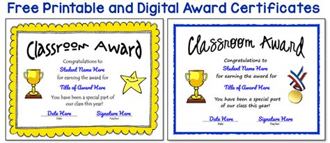 Classroom Awards Make Students Feel Special!