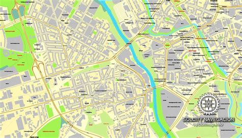 Hanover, Germany, printable vector street City Plan map, full editable ...