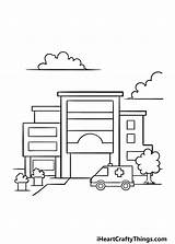 Hospital Building Coloring Page sketch template