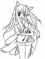 Anime Girl Coloring Pages Wolf At Sasnaggingblog Blog sketch template
