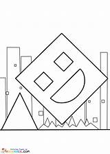 Geometry Dash Coloring Pages sketch template