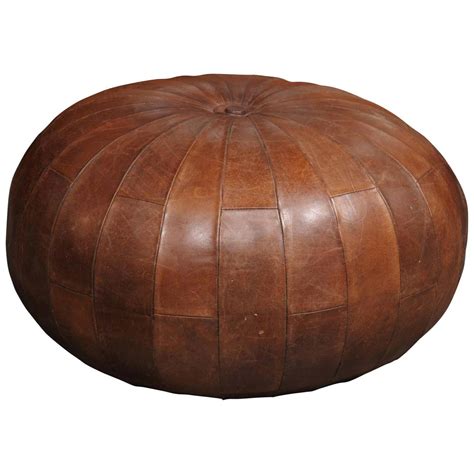 Leather Pouf or Ottoman at 1stdibs