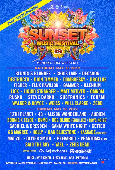 Sunset Music Fest announces Phase 2 lineup | Grateful Web