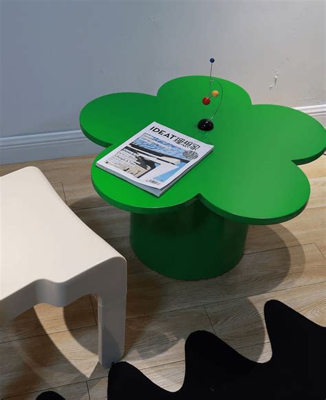 Modern Flower Petal Coffee Side Table - Blue/Green | Colorful coffee table, Green coffee tables ...