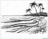 Sea Beach With Waves Coloring Page  Free Printable Pages sketch template