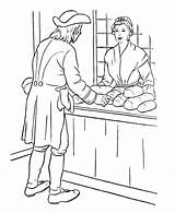 Coloring Early American Pages Life Pioneer History Printables Colonial  sketch template