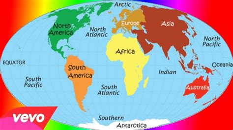 7 Continents And Oceans Map | Images and Photos finder