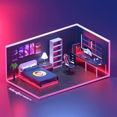 Gaming 🎮 3d room . 3D 🎨 illustration made in blender. - @mrvettore MrVettore media photos video ...