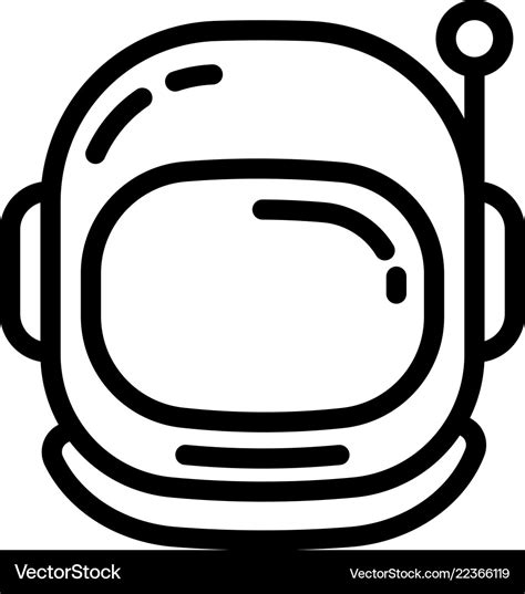 Astronaut helmet icon outline style Royalty Free Vector