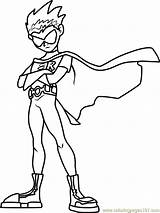 Robin Coloring Page For Kids  Free Teen Titans Printable sketch template