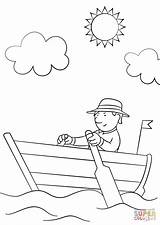 Man In Wooden Row Boat coloring page  Free Printable Coloring Pages sketch template