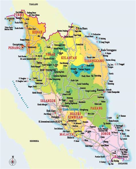 West malaysia map - Map of west malaysia (South-Eastern Asia - Asia)