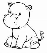 Baby Hippo Coloring Pages sketch template