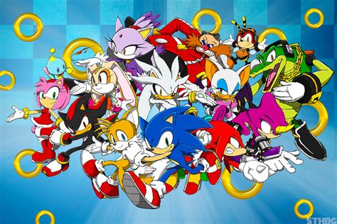 Sonic the Hedgehog HD Wallpaper: Iconic Characters Unite! by ...