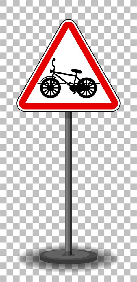 Cycle crossing sign with stand isolated on transparent background ...