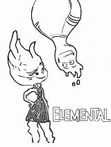 Disney Pixar Elemental coloring Page  Download Print Or Color Online sketch template
