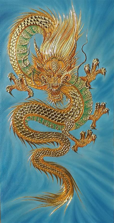 Dragon Canvas Art - Thailand Paintings For Sale Online | Royal Thai Art