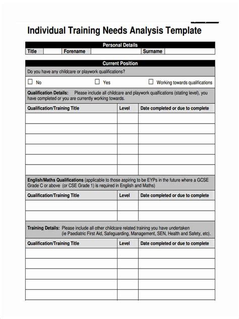 FREE 5+ Training Needs Assessment Forms in MS Word | PDF