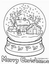 Snow Globe Coloring Page  Coloring Home sketch template