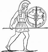Spartan Ancient Greece Coloring Page sketch template