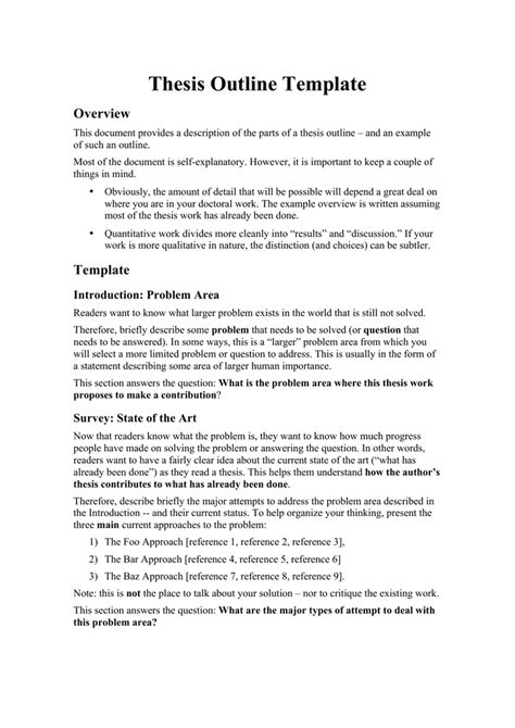 Thesis Outline Template Overview