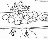 Still Life With Apples By Paul Cezanne Coloring Online  Super Coloring sketch template