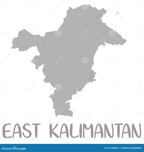 High Quality Map of East Kalimantan is a Province of Indonesia Stock Illustration - Illustration ...