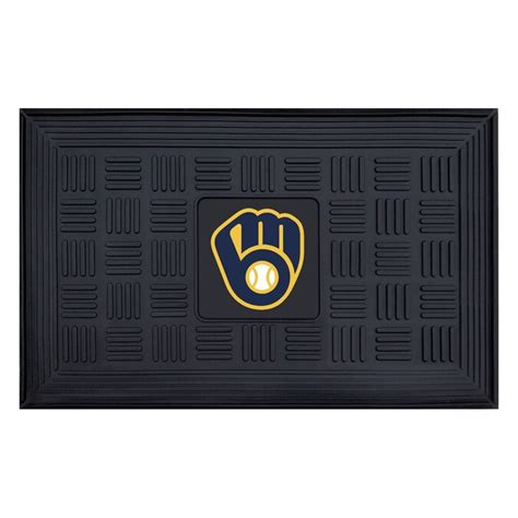 FANMATS Milwaukee Brewers Milwaukee Brewers Black Rectangular Outdoor Door Mat (Common: 2-ft x 3 ...